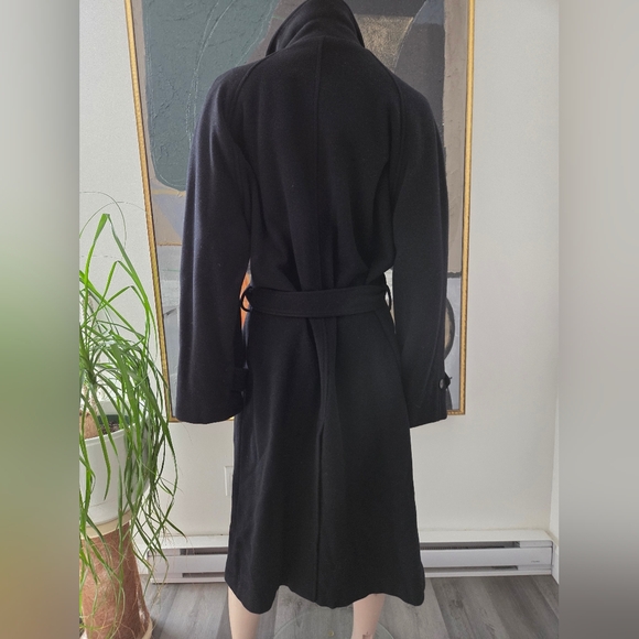 Double-breasted Belted Wool Trench Coat - Picture 2 of 14